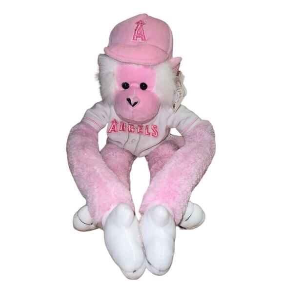 MLB official Angels Rally Monkey Plush Pink NWT Rare Collectible - Picture 1 of 10